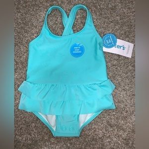 Baby Swimwear Teal Onesie with Snaps
